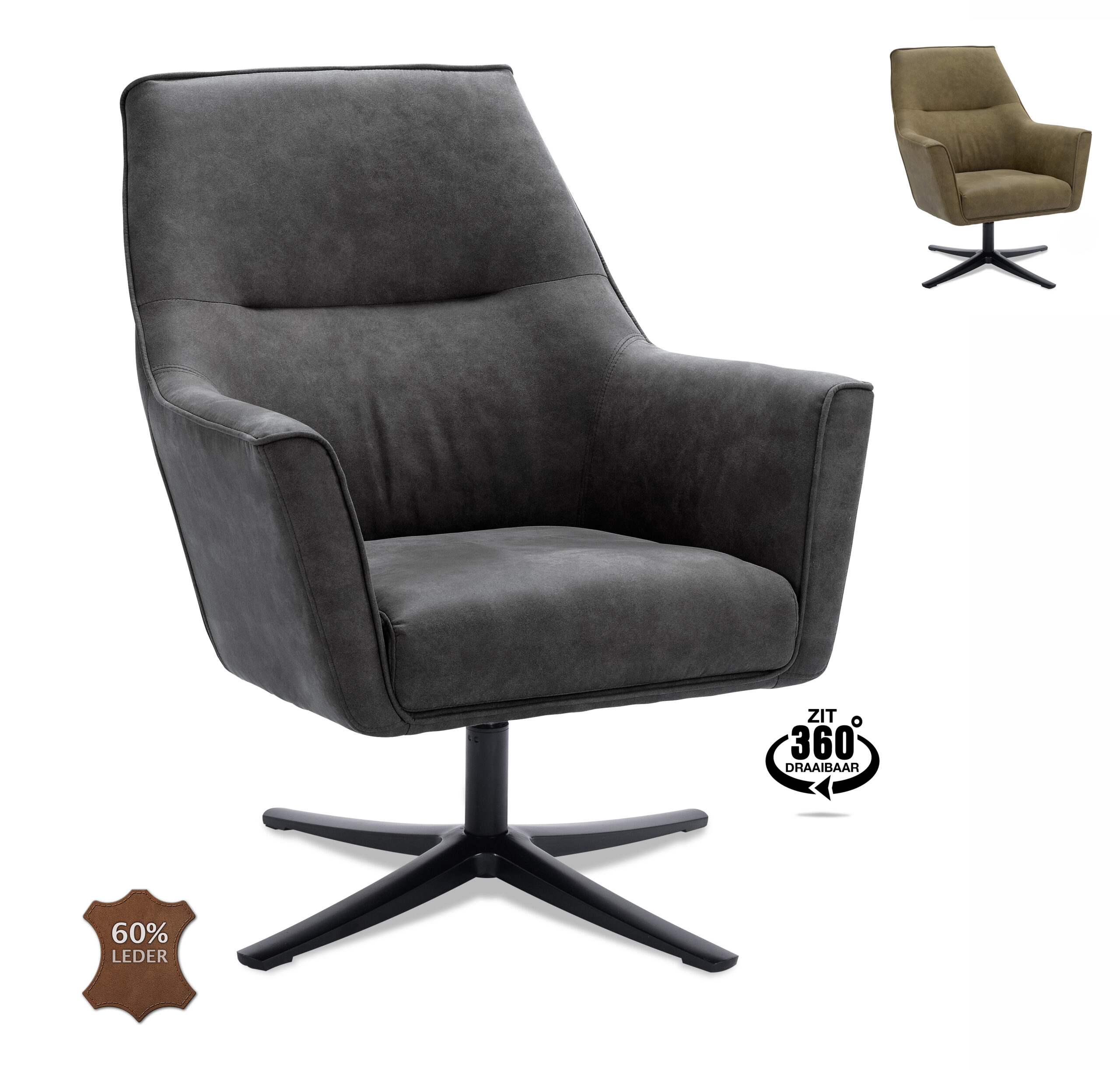 Draaibare fauteuil Hudson